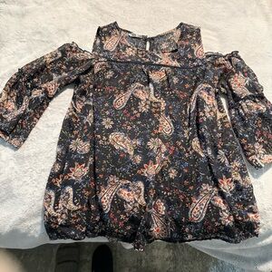 dressbarn Black Multicolor Paisley Blouse